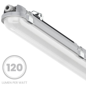 BATTERSEA Non-Corrosive LED Batten Light | 6ft Single 4800lm | CCT Tri-Colour & Multi Wattage | IP66 | Standard