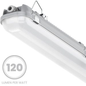 BATTERSEA Non-Corrosive LED Batten Light | 6ft Twin 9600lm | CCT Tri-Colour & Multi Wattage | IP66 | Standard