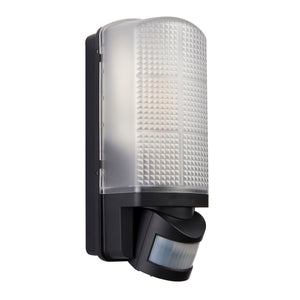 LED CCT Outdoor Bulkhead Wall Light Fitting | 8W E27 | CCT Tri-Colour | IP44 | PIR Motion Sensor | Black