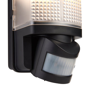 LED CCT Outdoor Bulkhead Wall Light Fitting | 8W E27 | CCT Tri-Colour | IP44 | PIR Motion Sensor | Black