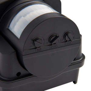 LED CCT Outdoor Bulkhead Wall Light Fitting | 8W E27 | CCT Tri-Colour | IP44 | PIR Motion Sensor | Black
