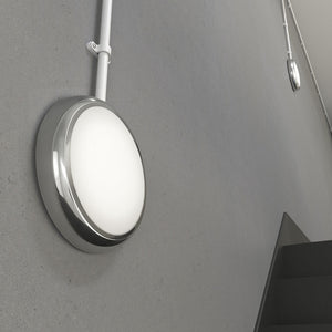 EUSTON CE3X5 | Round Bulkhead Light Fitting | LED Multi Wattage 8-16W | CCT 5-Colour | IP65 | 3hr Emergency | Chrome