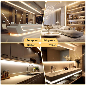 24V Seamless Dotless LED Tape Strip Light | 5W COB LED | Dimmable | Daylight White 6000K | Sold Per Metre