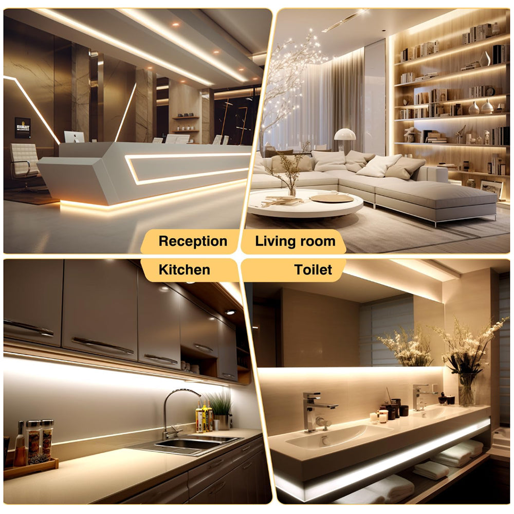 24V Seamless Dotless LED Tape Strip Light | 5W COB LED | Dimmable | Daylight White 6000K | Sold Per Metre