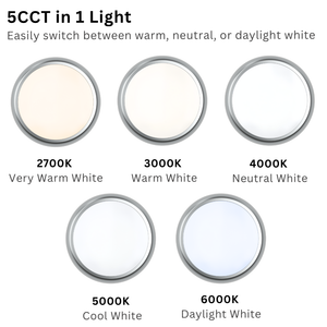 EUSTON CE3X5 | Round Bulkhead Light Fitting | LED Multi Wattage 8-16W | CCT 5-Colour | IP65 | 3hr Emergency | Chrome