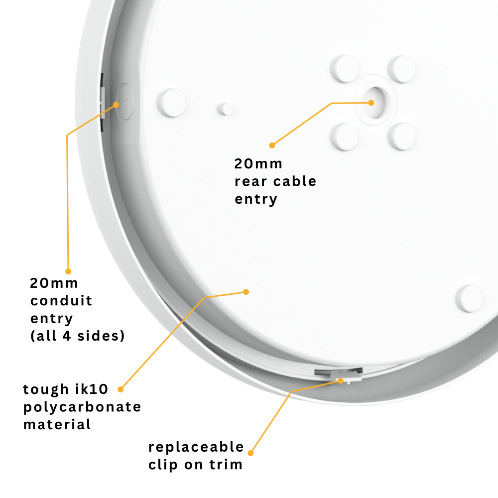 EUSTON CE3X5 | Round Bulkhead Light Fitting | LED Multi Wattage 8-16W | CCT 5-Colour | IP65 | 3hr Emergency | Chrome