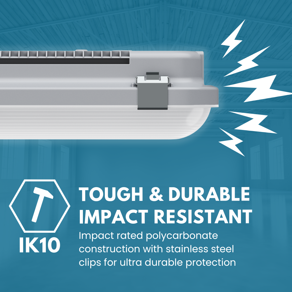TORO Non-Corrosive LED Batten Light | 5ft High Lumen 7000lm | CCT Tri-Colour & Multi Wattage | IP65 | Corridor Function