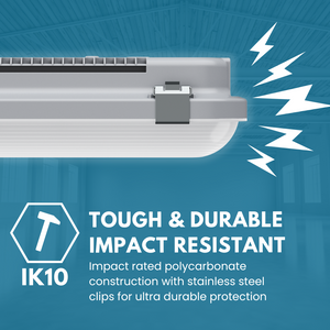 TORO Non-Corrosive LED Batten Light | 5ft High Lumen 7000lm | CCT Tri-Colour & Multi Wattage | IP65 | Corridor Function