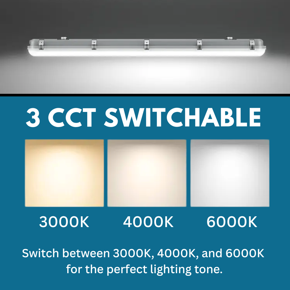 TORO Non-Corrosive LED Batten Light | 5ft High Lumen 7000lm | CCT Tri-Colour & Multi Wattage | IP65 | Corridor Function