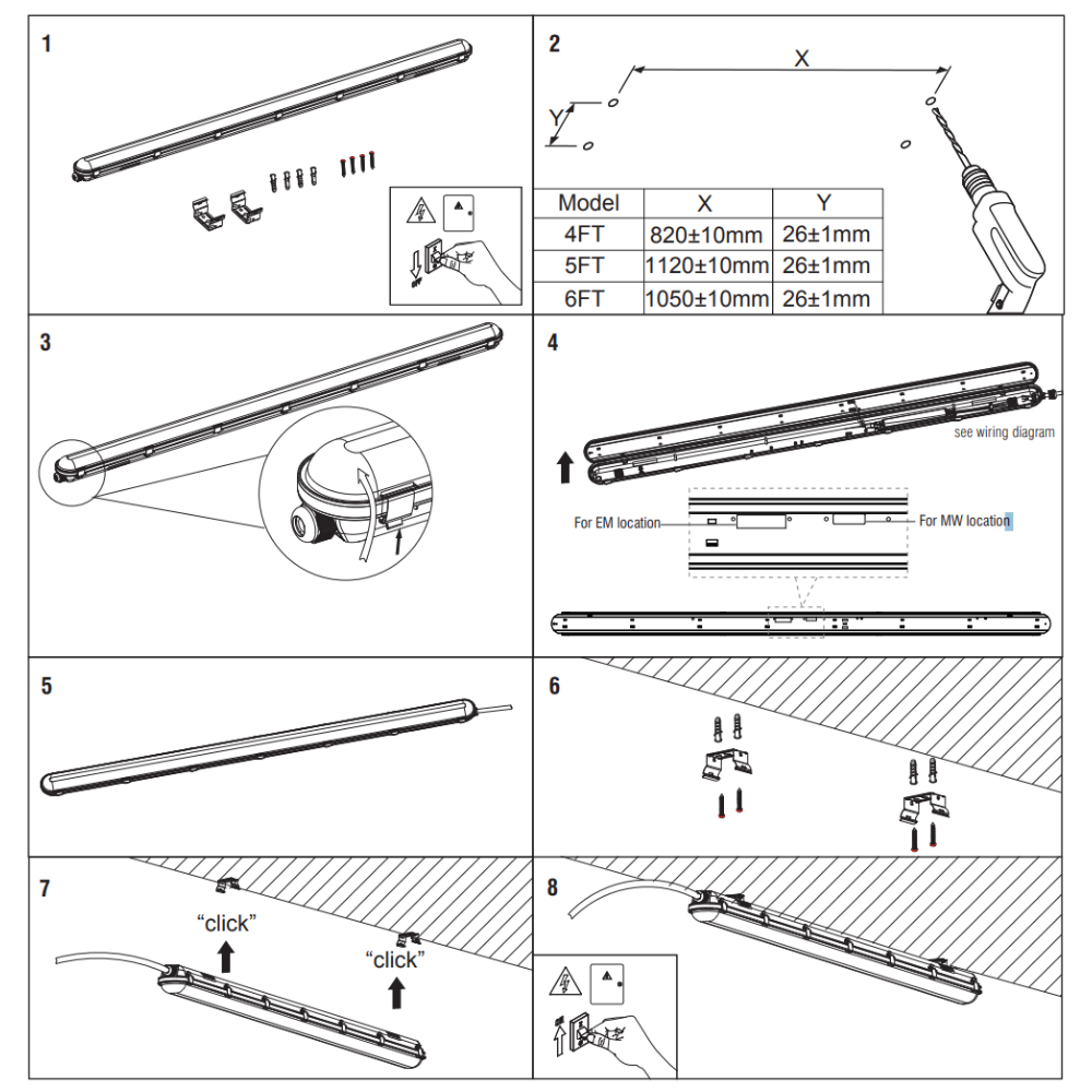 TORO Non-Corrosive LED Batten Light | 5ft High Lumen 7000lm | CCT Tri-Colour & Multi Wattage | IP65 | Corridor Function