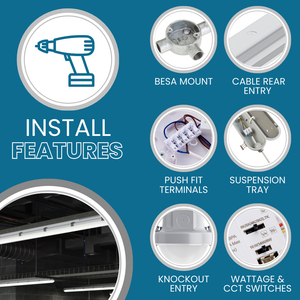 TORO Non-Corrosive LED Batten Light | 5ft High Lumen 7000lm | CCT Tri-Colour & Multi Wattage | IP65 | Corridor Function