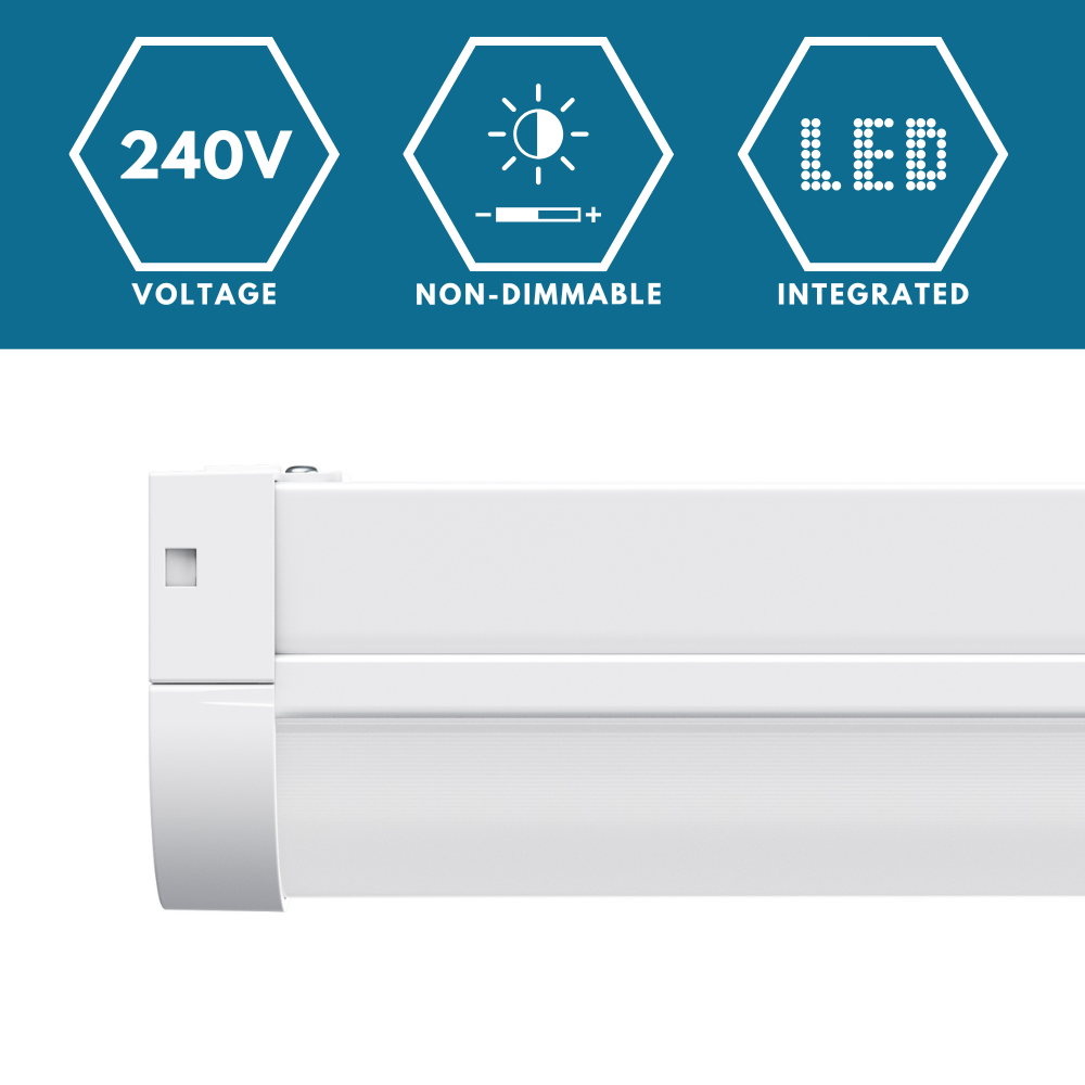 VALA LED Batten Light | 5ft 4480lm | CCT Tri-Colour & Multi Wattage | IP20 | Corridor