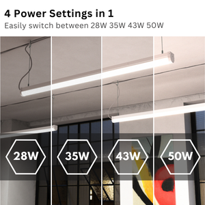 VALA LED Batten Light | 5ft High Lumen 7280lm | CCT Tri-Colour & Multi Wattage | IP20 | Standard